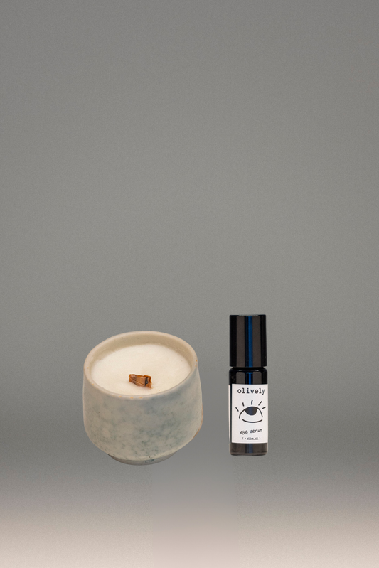 Eye Serum & Handmade ceramic Candle / Cup