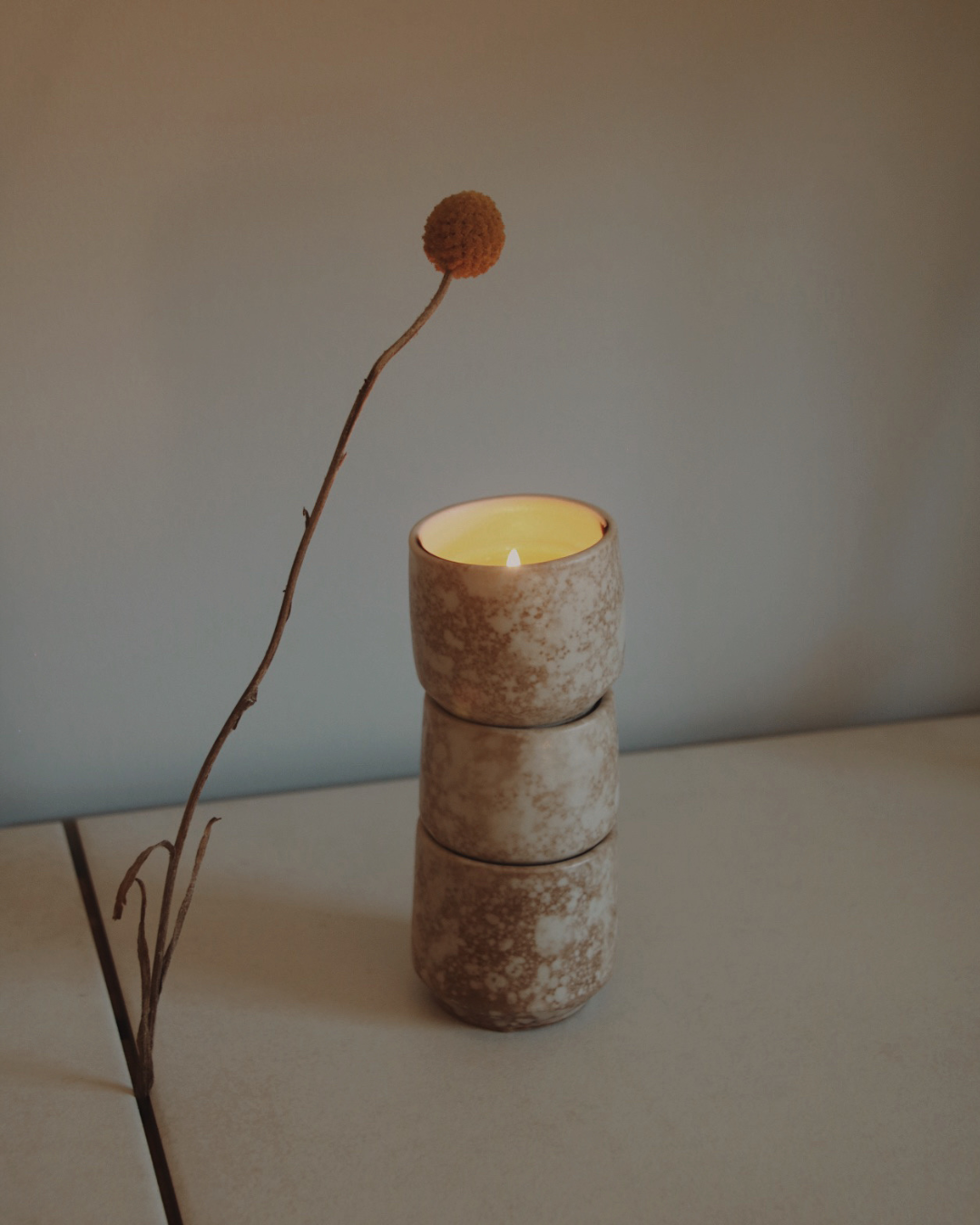 A Ceramic Candle/ Cup Nickel mediterranean notes