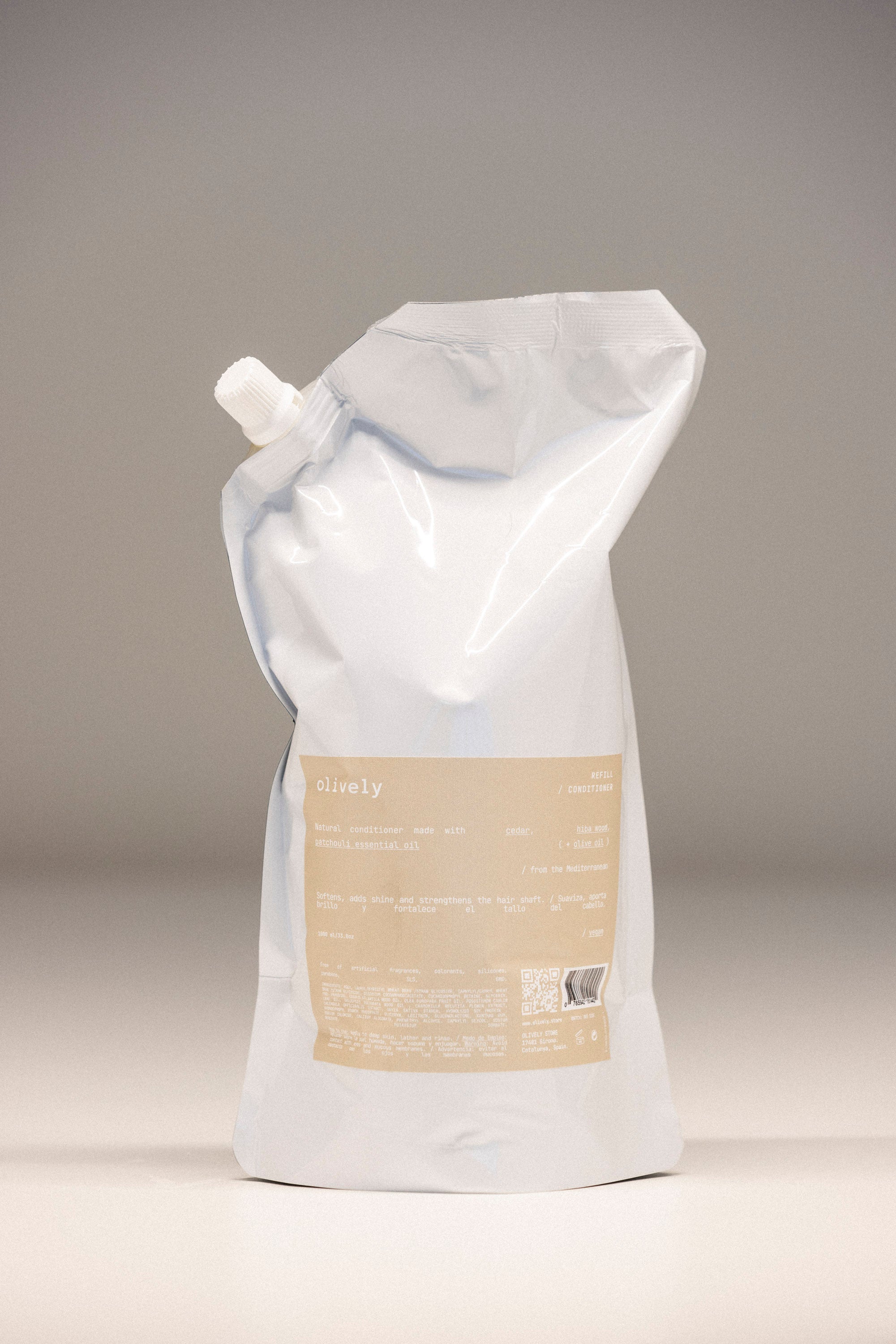 Mediterrani Conditioner Refill Bag (1000 ml) Silicone-Free, Eco-Chic Hair Care