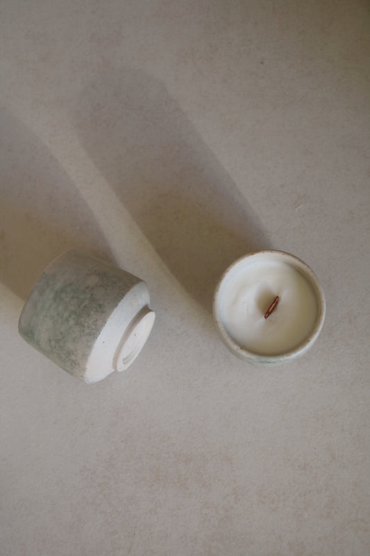 Ceramic Candle Cup – Pine Forest Notes