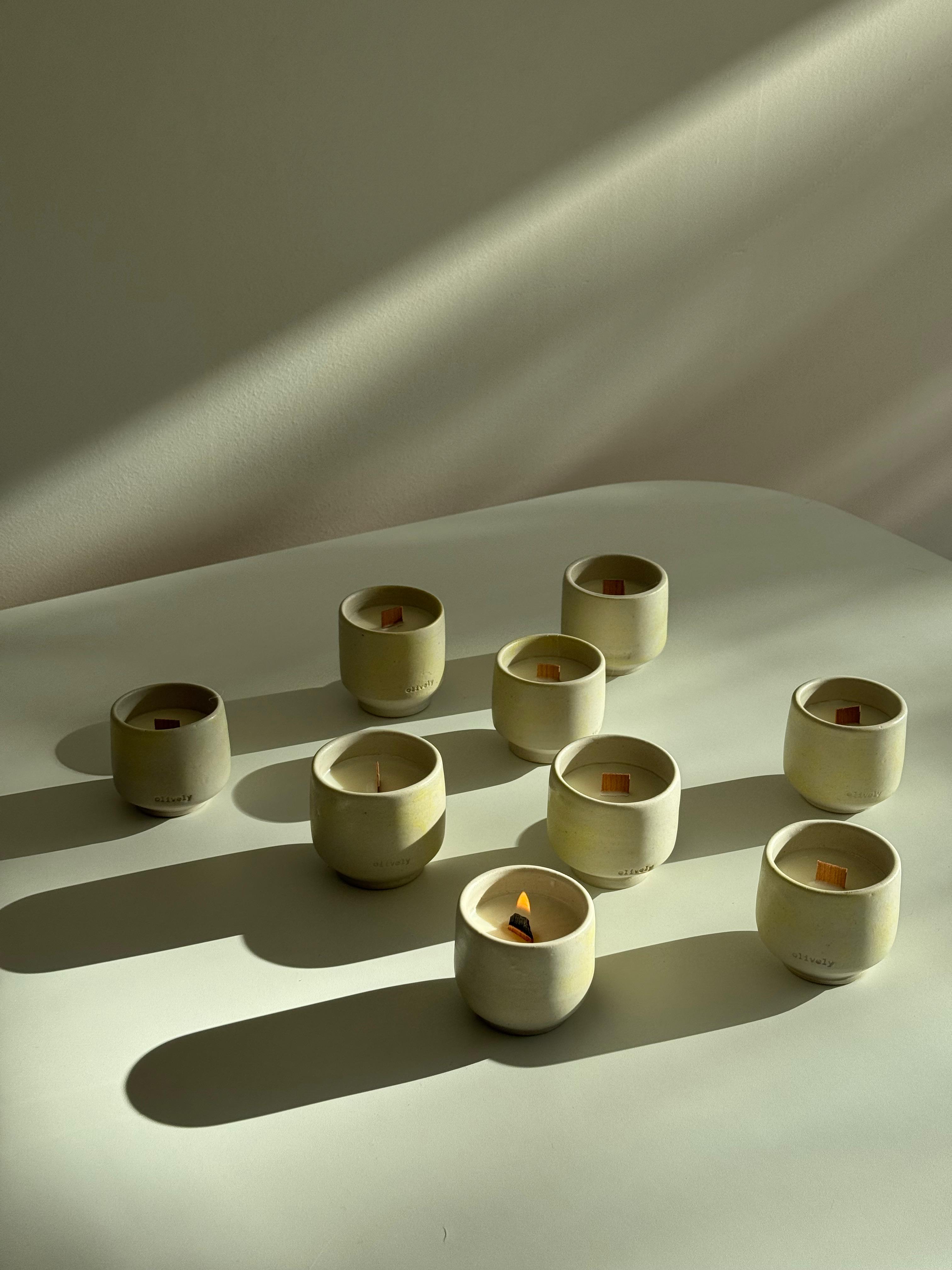 Golden Hour Ceramic Candle – Yuzu & Patchouli Notes