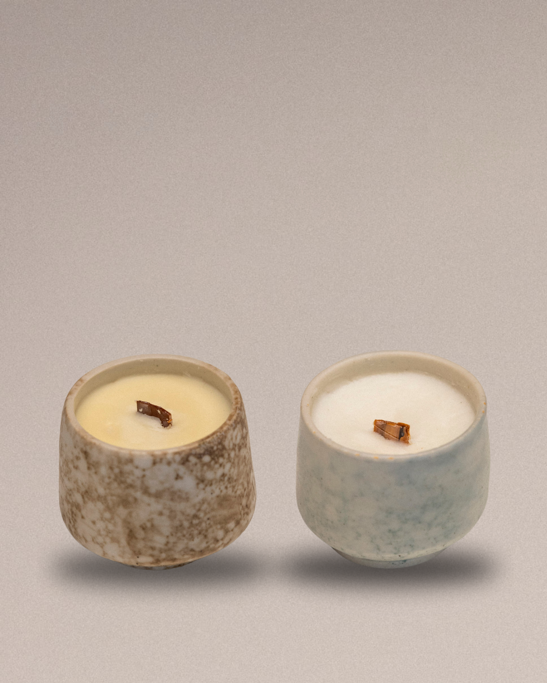 Ceramic Candle Cup Duo – Mediterranean & Pine Forest Scents