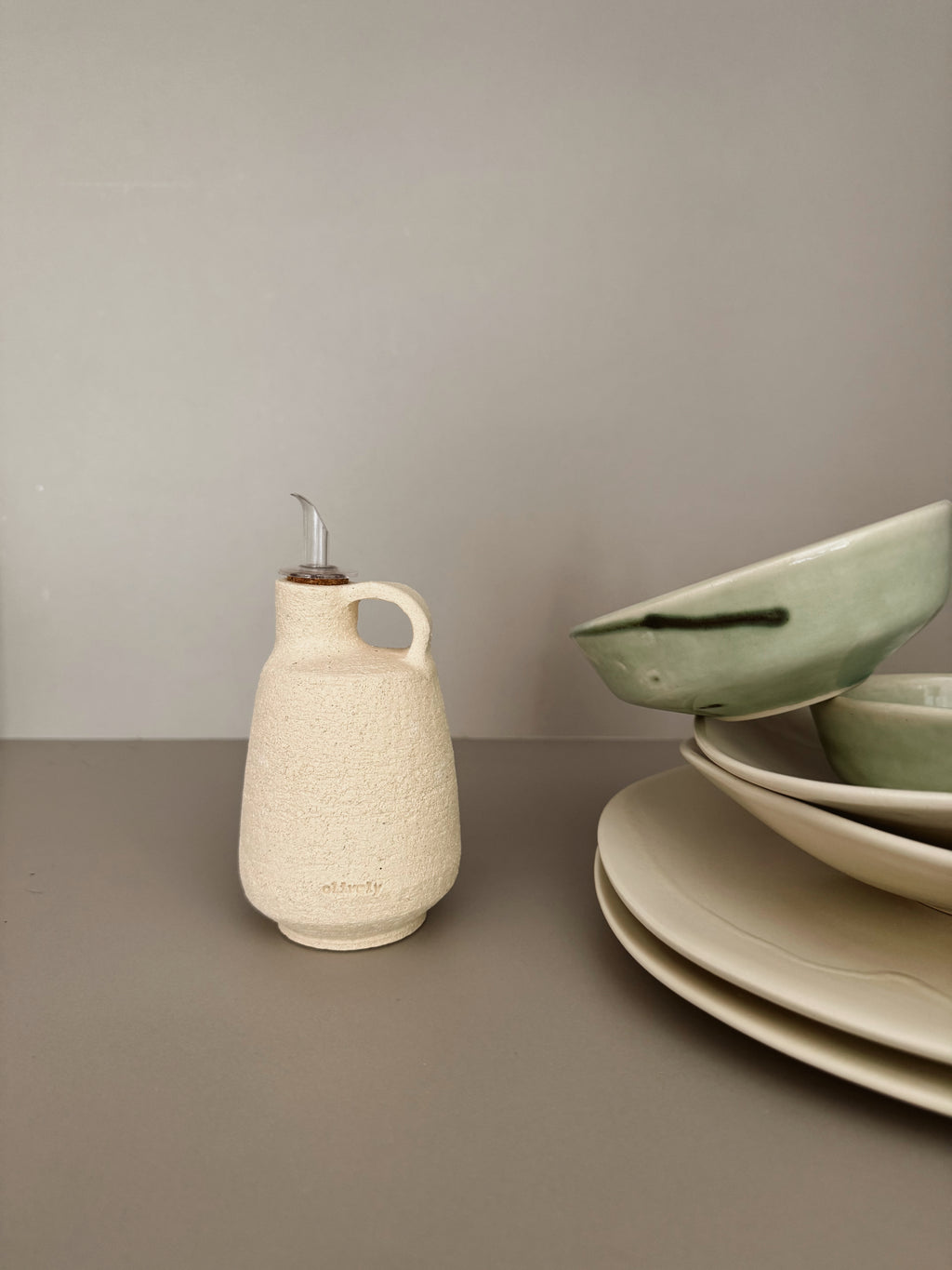 Olive Oil + Handcrafted Ceramic Oil Vase