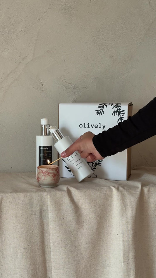 Objects of Care Gift Set — Cinnamon Candle, Body Lotion & Gentle Soap